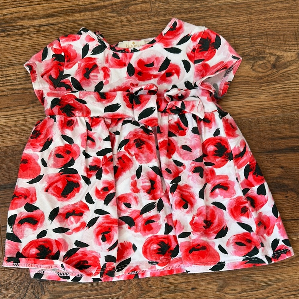 Kate Spade Red and Pink Pleated Flutter Sleeve Sundress